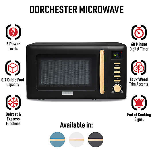 HADEN Dorchester Matte Black Compact Microwave