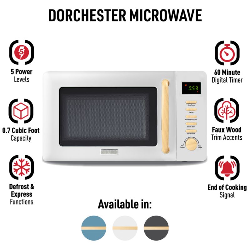 HADEN Dorchester Matte White Compact Microwave - image 5 of 9