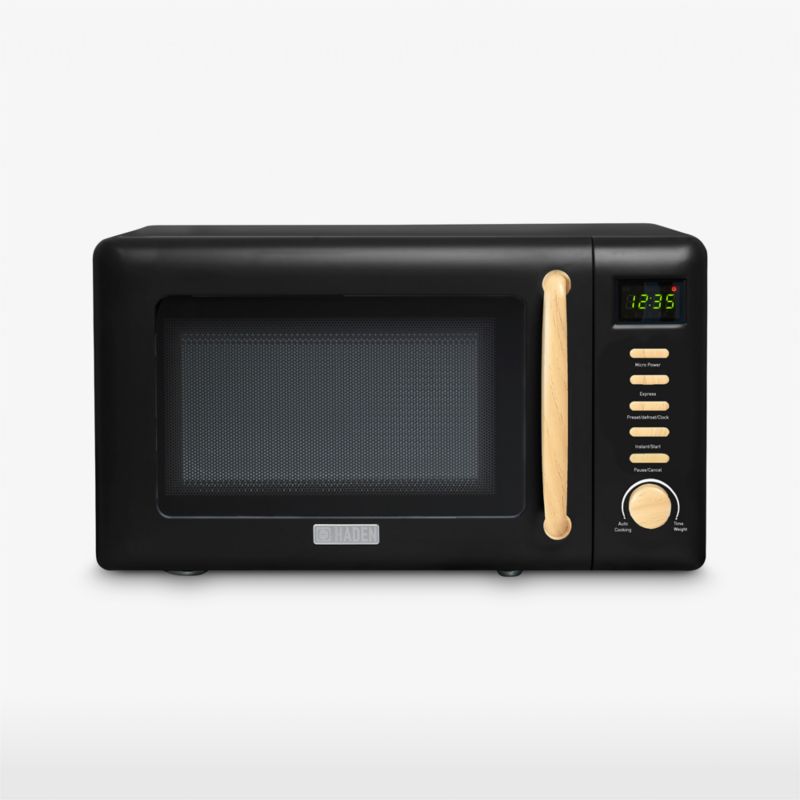 HADEN Dorchester Matte Black Compact Microwave | Crate & Barrel