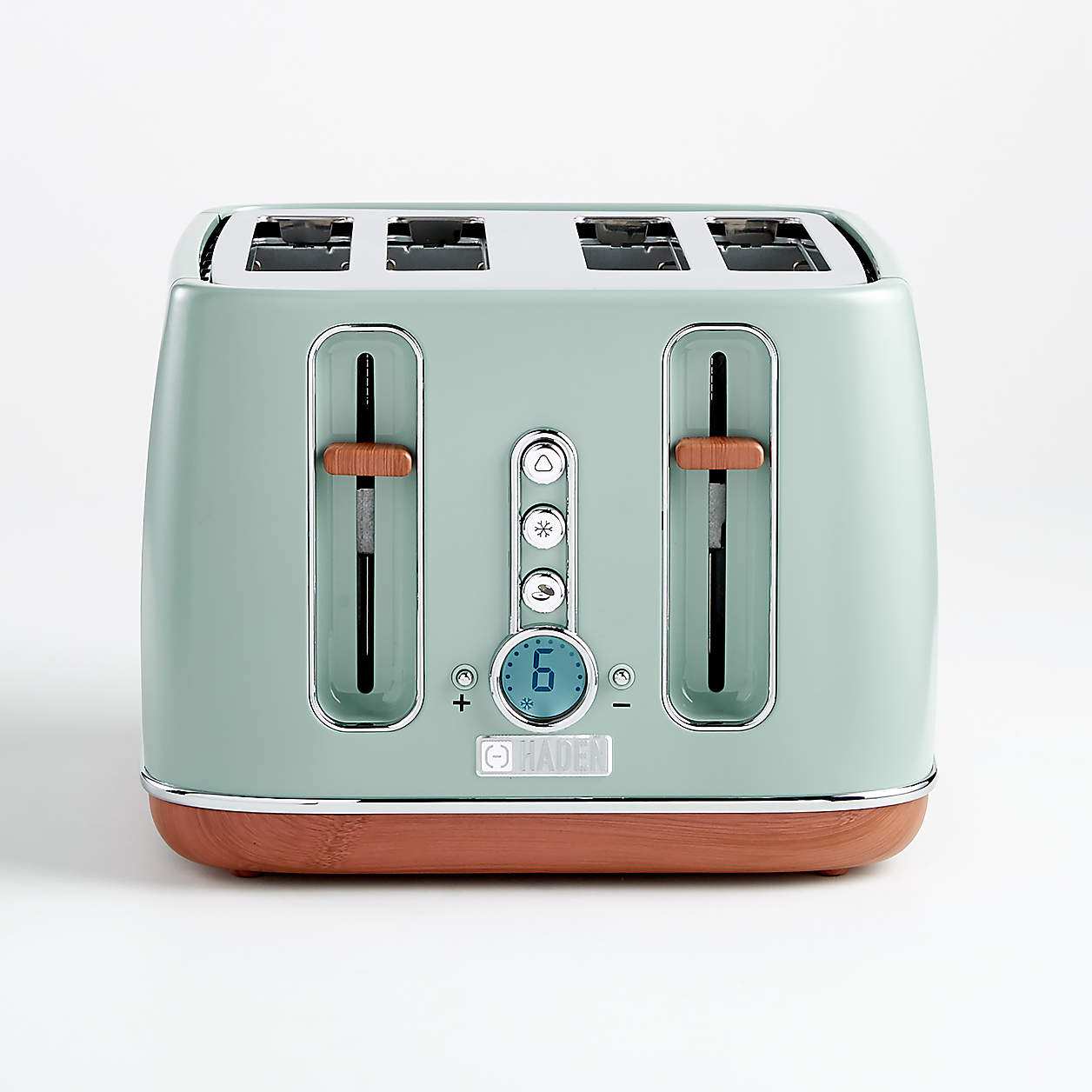 HADEN Dorchester Silt Green 4Slice Toaster + Reviews Crate & Barrel