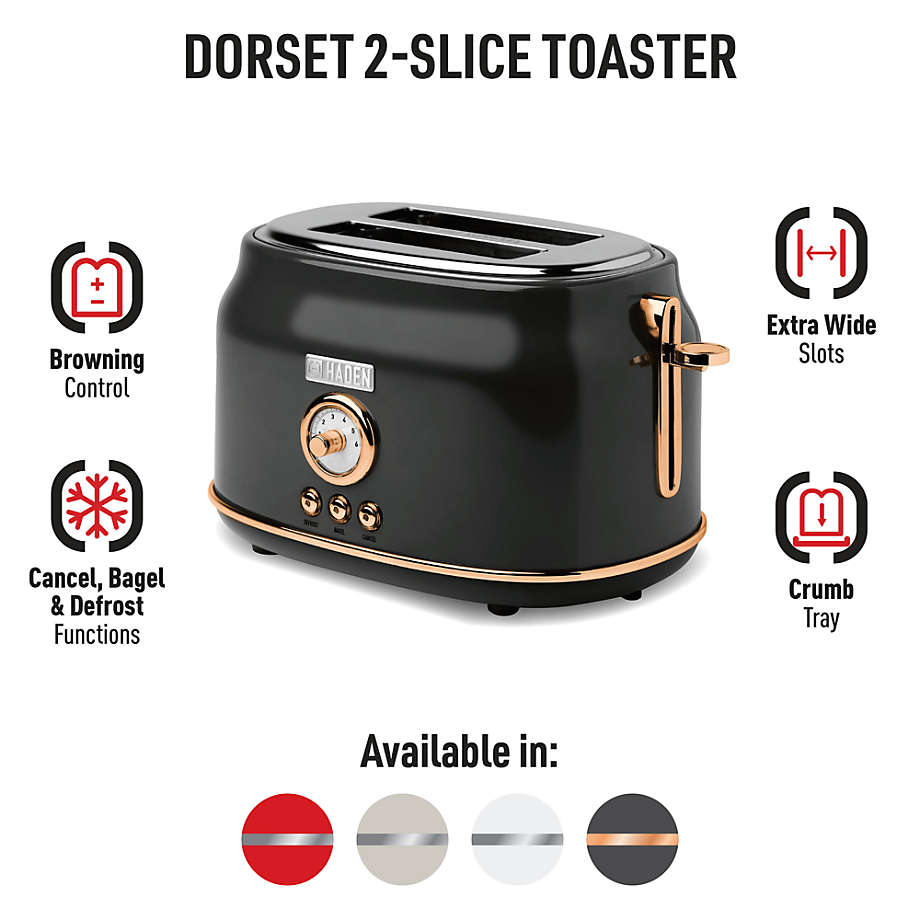 HADEN Heritage Black and Copper 4-Slice Toaster + Reviews