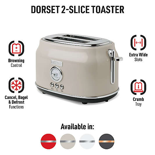 HADEN Dorset Putty Beige 2-Slice Toaster