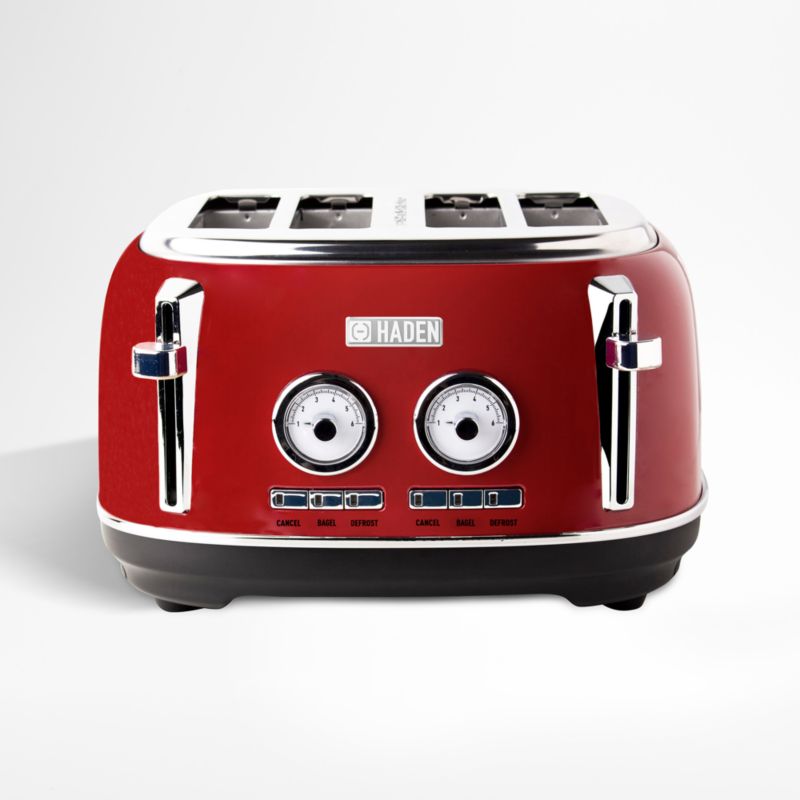 HADEN Dorset Red 4-Slice Toaster + Reviews | Crate & Barrel