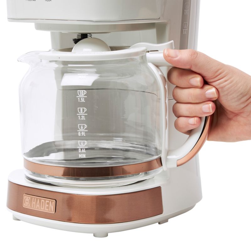 HADEN Heritage Ivory and Copper 12-Cup Programmable Coffee Maker ...