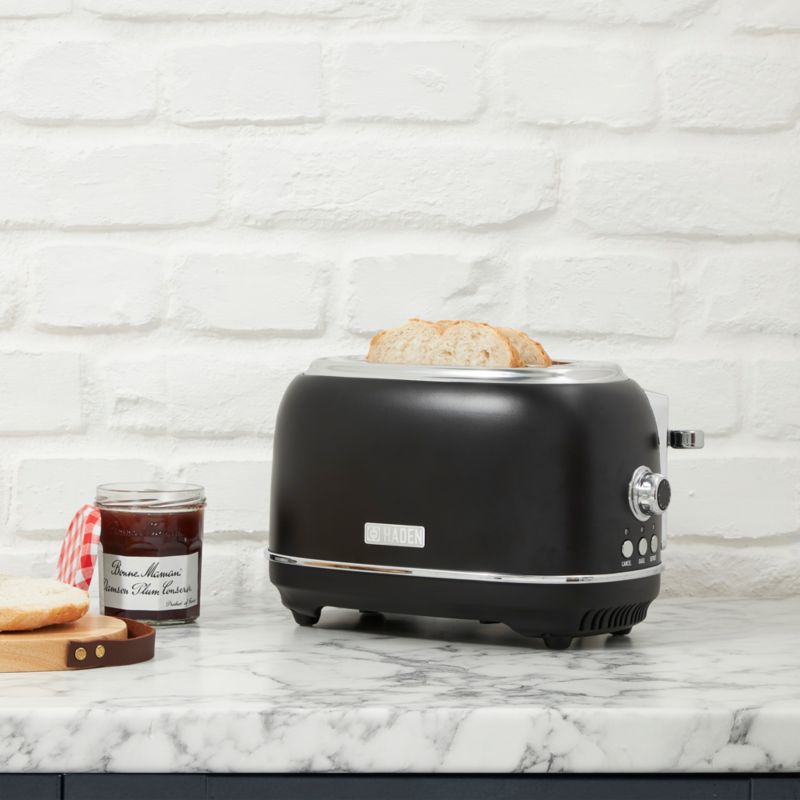 HADEN Heritage Black and Chrome 2-Slice Toaster + Reviews | Crate & Barrel