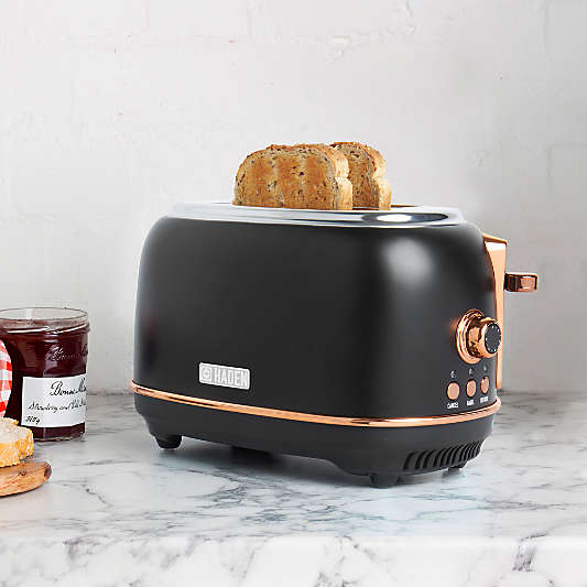 HADEN Heritage Black and Copper 2-Slice Toaster