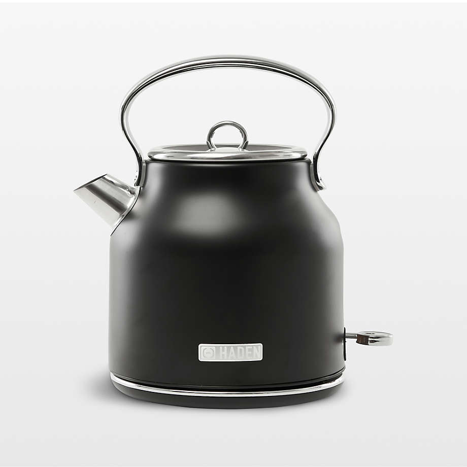 HADEN Heritage Black and Chrome Electric Tea Kettle Crate & Barrel