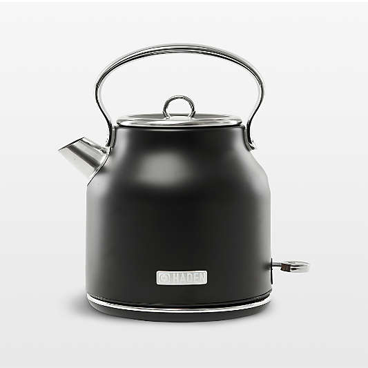 HADEN Heritage Black and Chrome Electric Tea Kettle