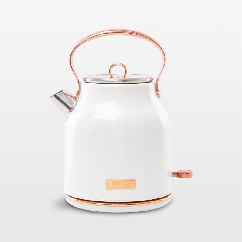 HADEN Dorchester Matte White Electric Tea Kettle + Reviews, Crate & Barrel