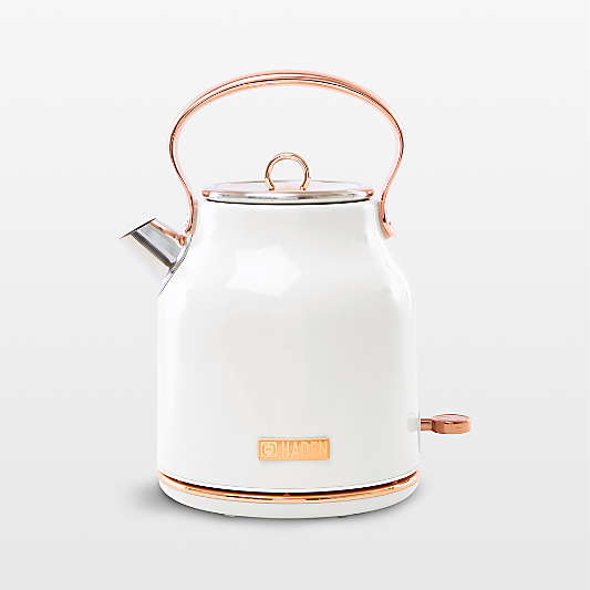 HADEN Heritage Ivory and Copper Electric Tea Kettle