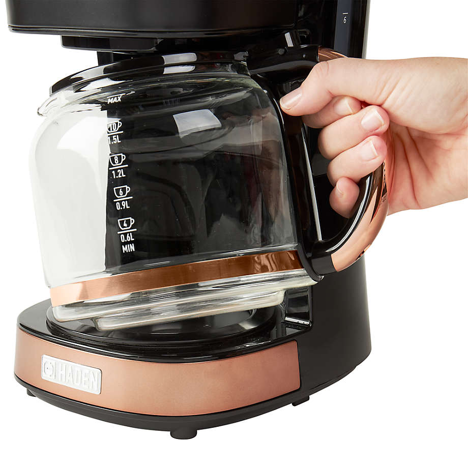 Haden Heritage 12-Cup Programmable Drip Coffee Maker - Black/Copper