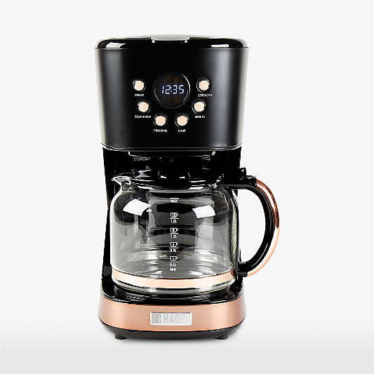 HADEN Black and Copper Programmable Drip Coffee Maker