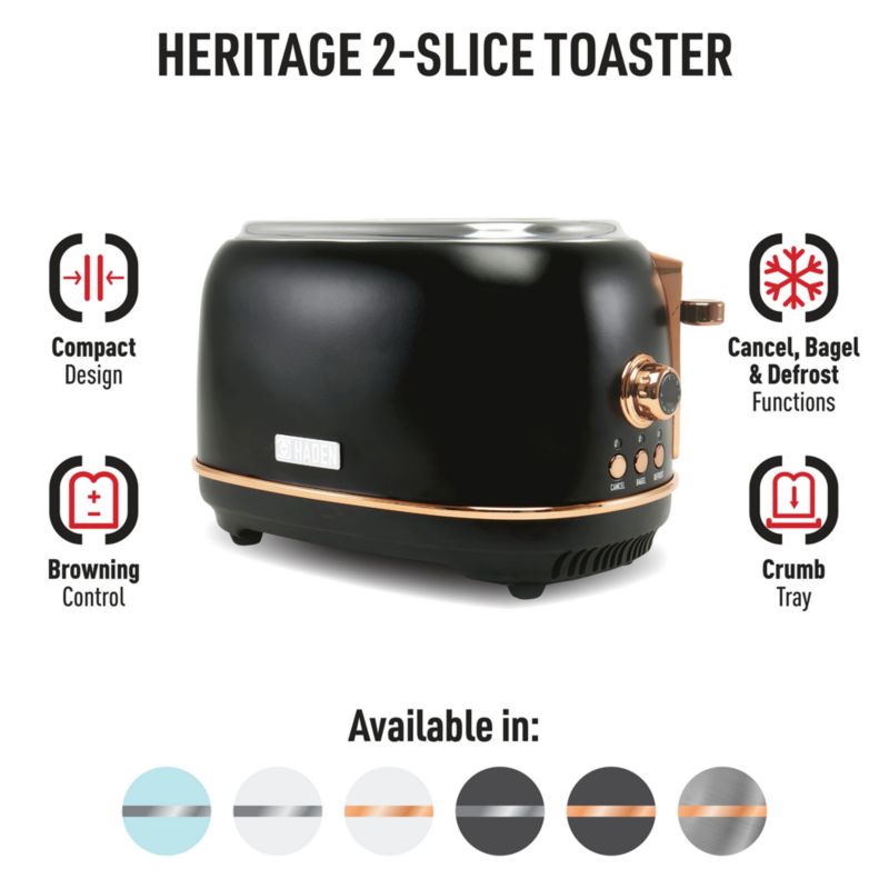 HADEN Heritage Black and Copper 2-Slice Toaster - image 4 of 10