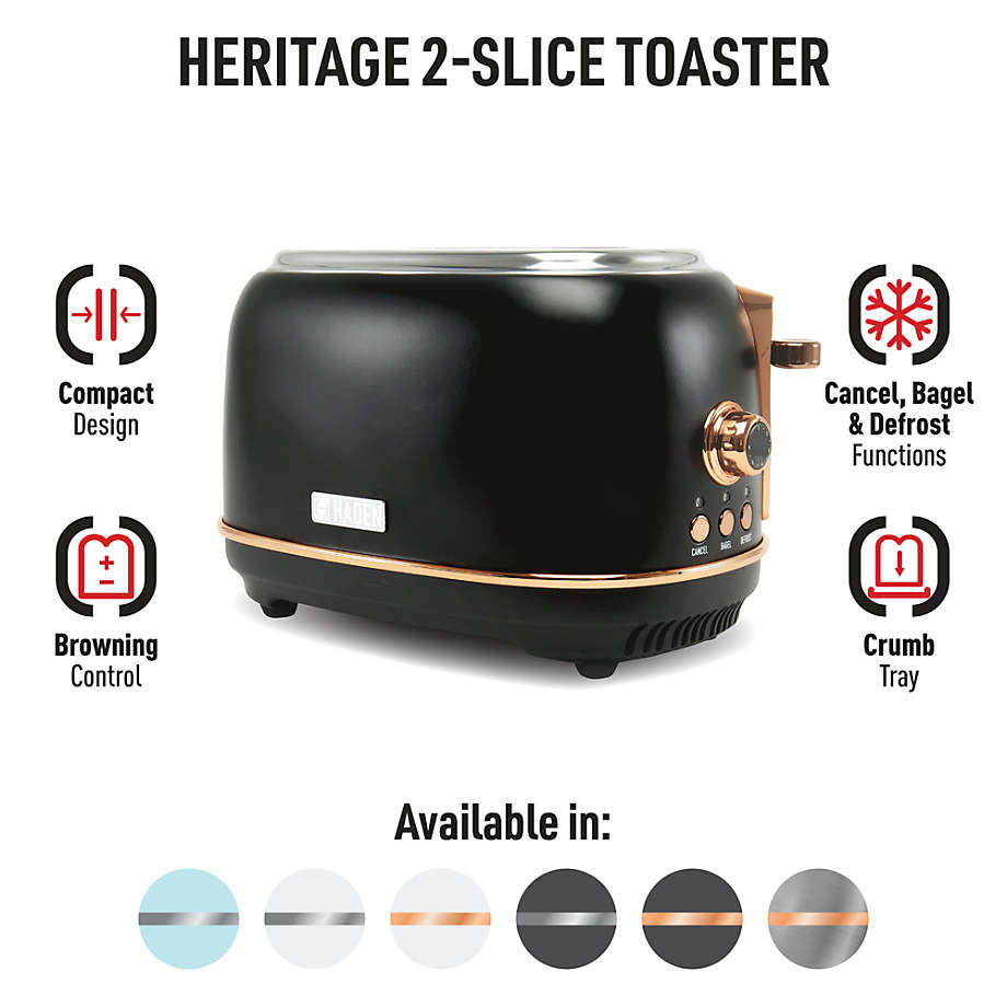 Haden Heritage Stainless Steel Electric Tea Kettle with Toaster, Black/Copper,  1 Piece - Baker's