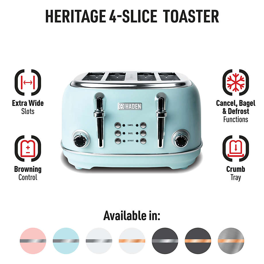 HADEN Heritage Turquoise 4-Slice Toaster
