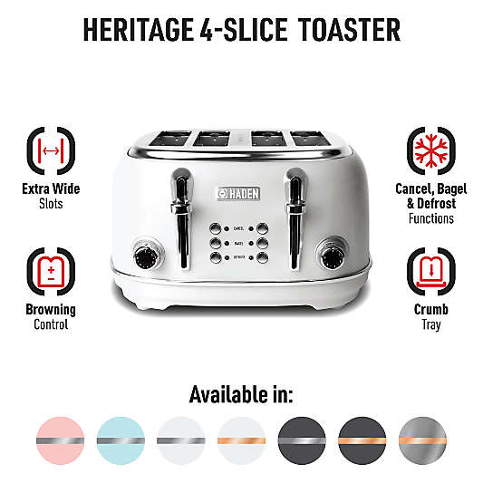 HADEN Heritage Ivory 4-Slice Toaster