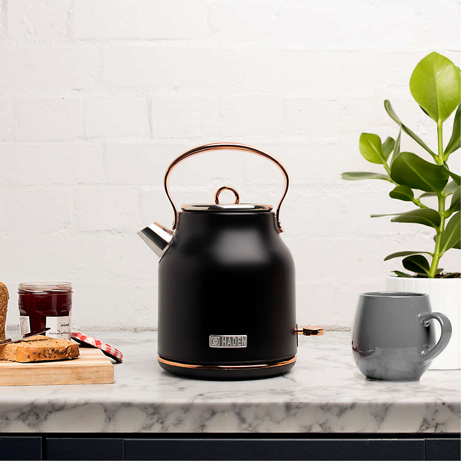 HADEN Heritage Black and Copper Electric Tea Kettle