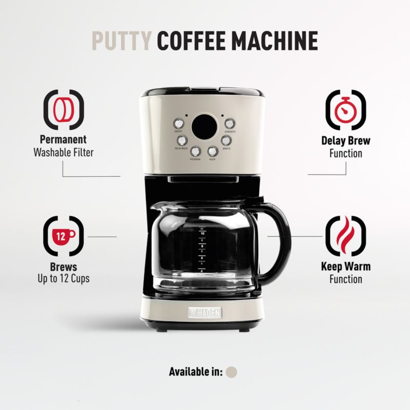 HADEN Putty Beige Programmable Drip Coffee Maker - image 5 of 7