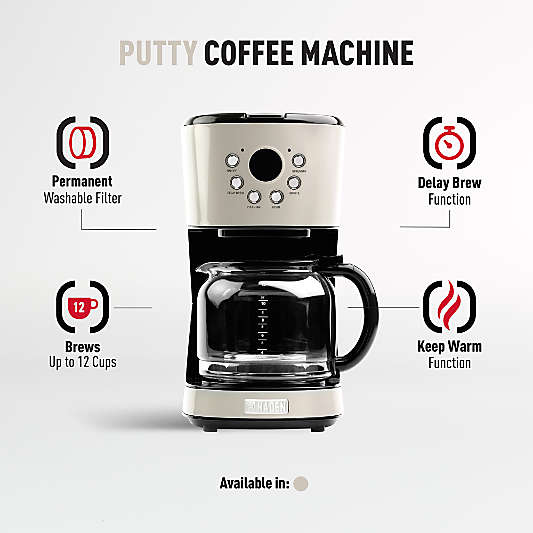 HADEN Putty Beige Programmable Drip Coffee Maker