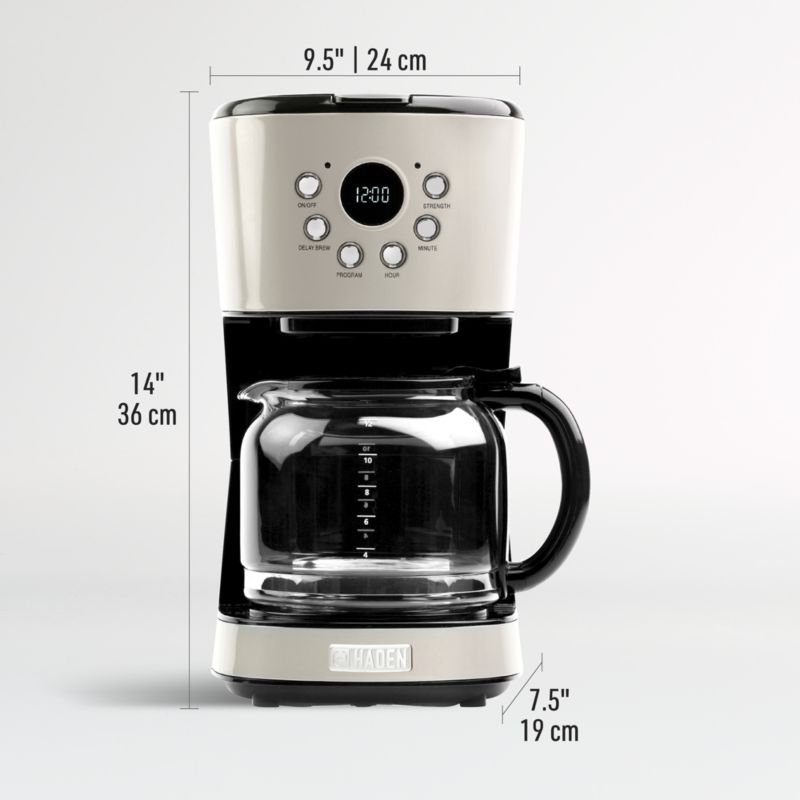 Retro Putty 12-Cup Programmable Coffee Maker with Strength Selector
