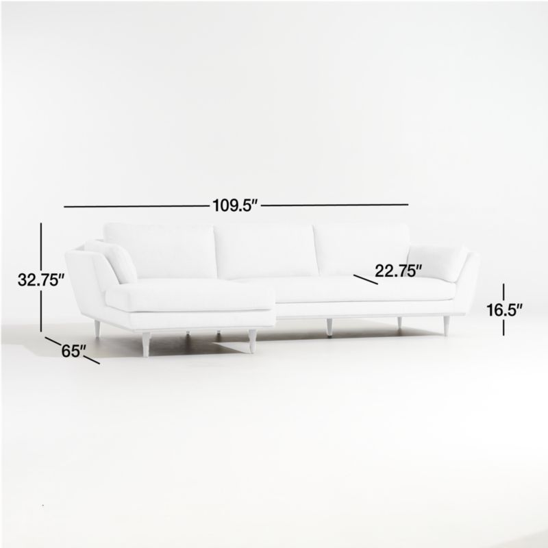 View Hague Mid-Century 2-Piece Left-Arm Chaise Sectional Sofa - image 3 of 6