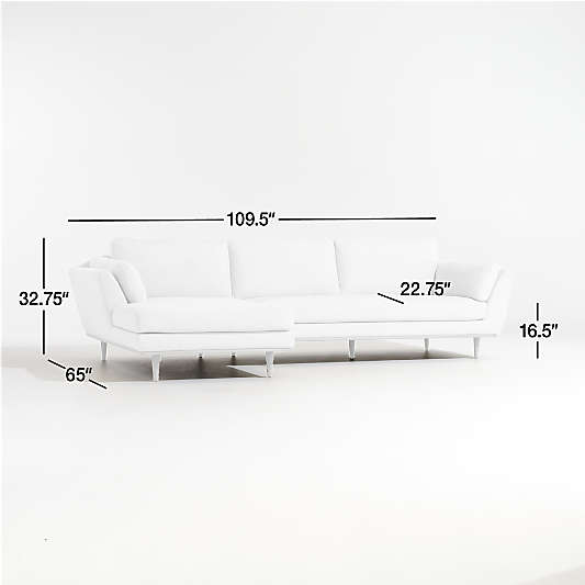 Hague Mid-Century 2-Piece Left-Arm Chaise Sectional Sofa