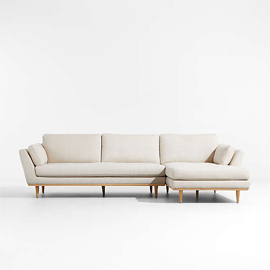 Hague Mid-Century 2-Piece Right-Arm Chaise Sectional Sofa