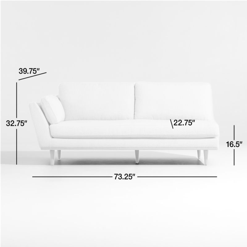 View Hague Mid-Century Left-Arm Loveseat - image 3 of 4