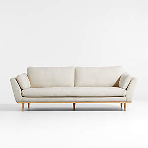 White mid century couch discount