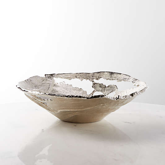 Hailey Wide Silver Decorative Bowl