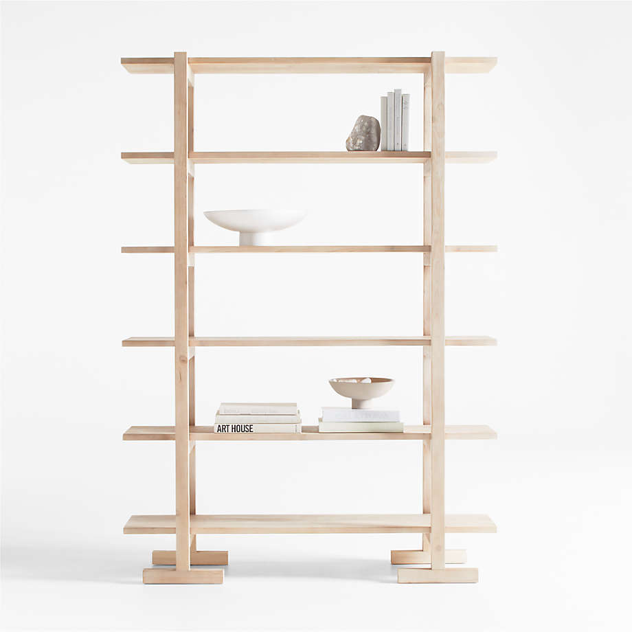 Haldeman Pine Wood Open Bookcase by Leanne Ford + Reviews | Crate & Barrel