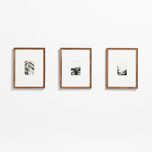 Halifax Acacia Wood 4x6 Picture Frame with Interchangeable Mats - Set of 3