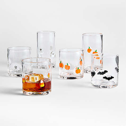 Halloween Ghost Icon 15-Oz. Double Old-Fashioned Glass