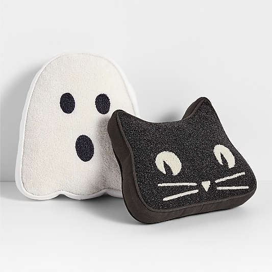 Halloween Cat Shaped Kids Throw Pillow