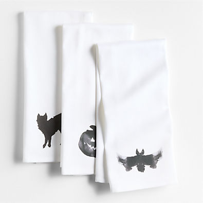 View Halloween Organic Cotton Dish Towels, Set of 3 details