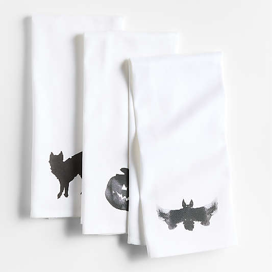 Halloween Organic Cotton Dish Towels, Set of 3