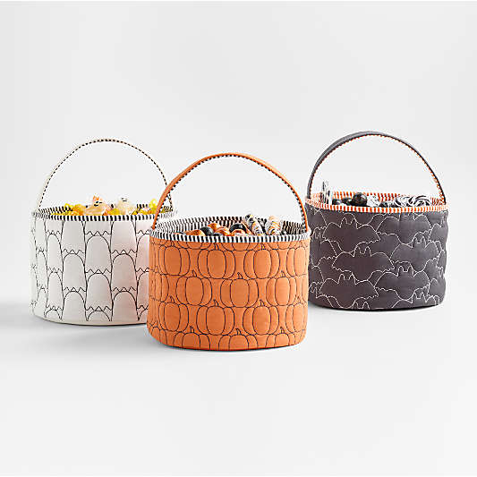 Black Bat Halloween Kids Treat Bag by Joan Anderson
