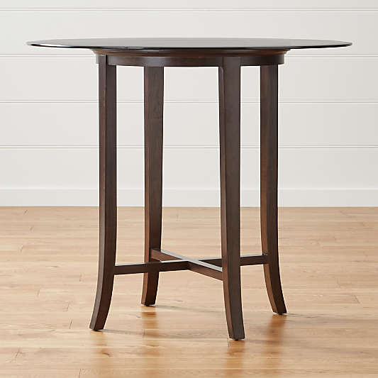 Halo Ebony Round High Dining Table with 48" Glass Top