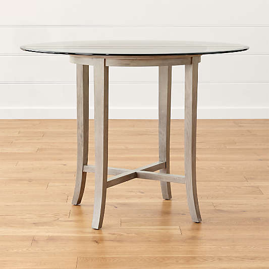 Halo Grey Round High Dining Table with 48" Glass Top