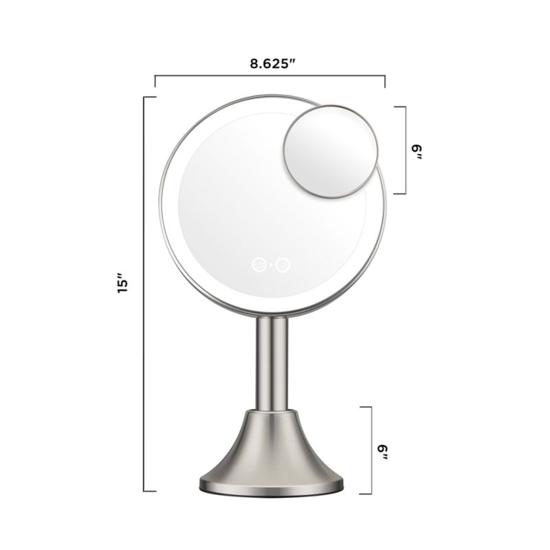 Halo LED Rechargeable Brushed Nickel Vanity Mirror - image 2 of 3