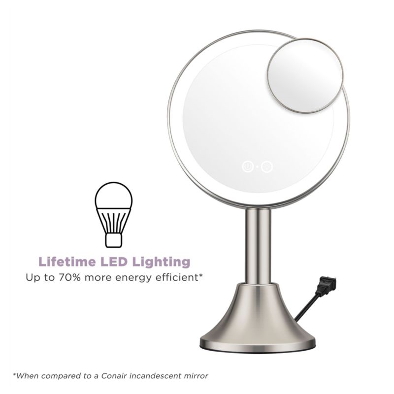 Halo LED Rechargeable Brushed Nickel Vanity Mirror - image 1 of 3