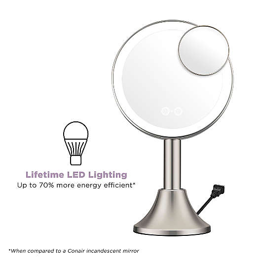 Halo LED Rechargeable Brushed Nickel Vanity Mirror