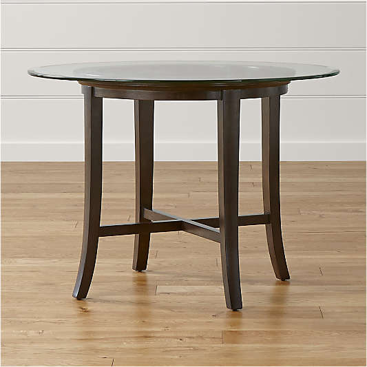 Halo Ebony Round Dining Table with 42" Glass Top