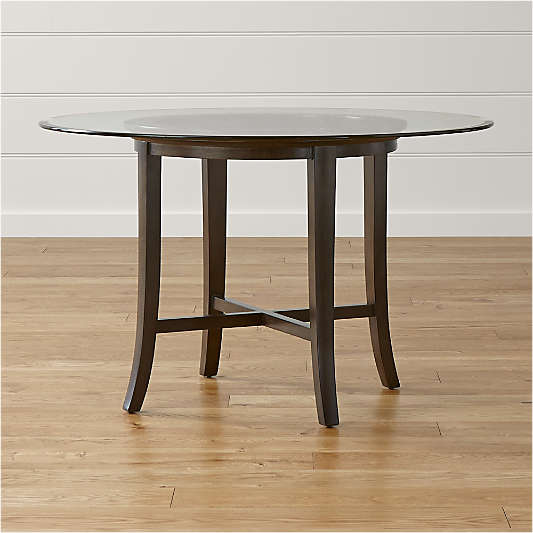 Halo Ebony Round Dining Table with 48" Glass Top