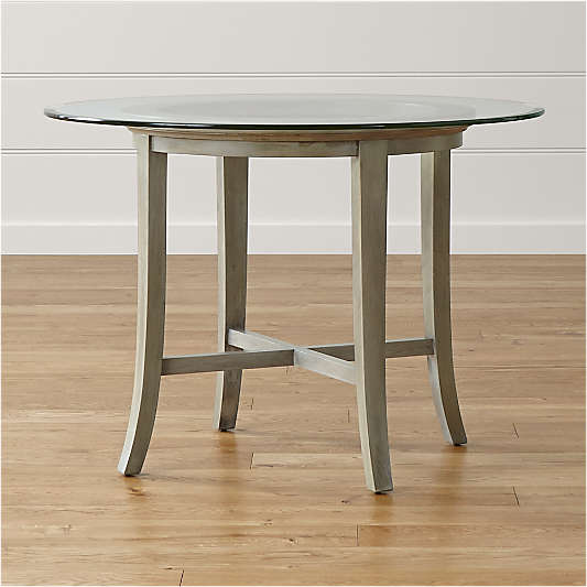 Halo Grey Round Dining Table with 42" Glass Top