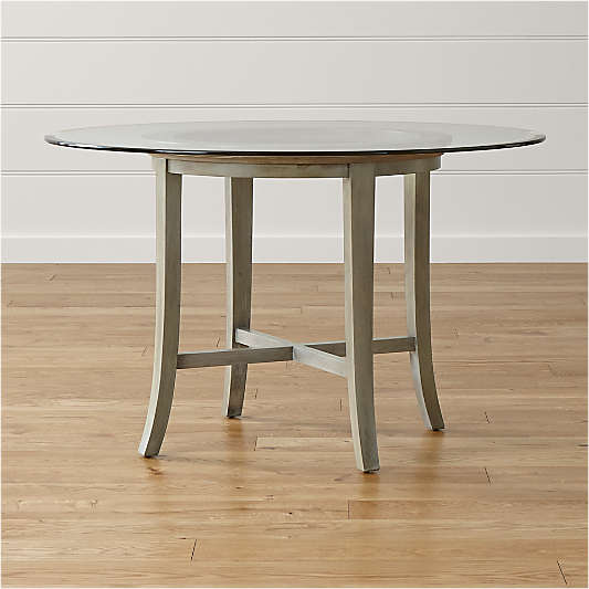 Halo Grey Round Dining Table with 48" Glass Top