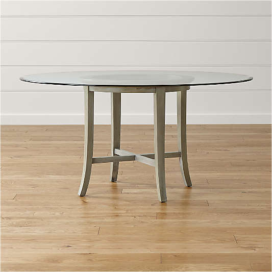 Halo Grey Round Dining Table with 60" Glass Top