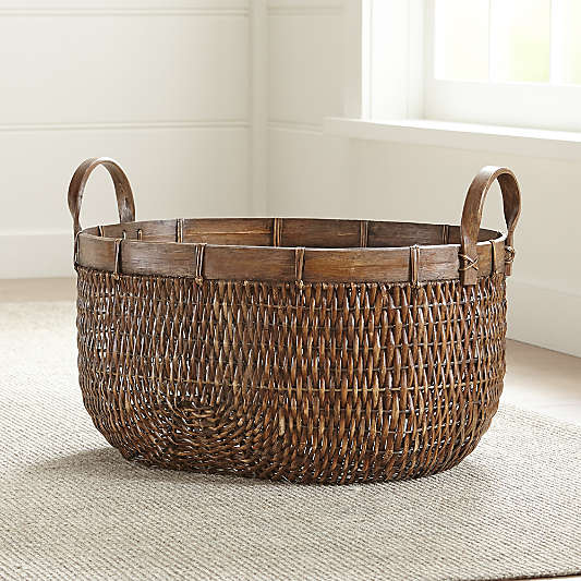 Halton Oval Rattan Low Basket