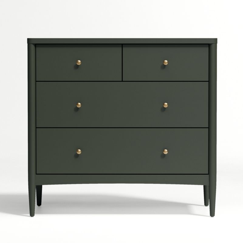 Hampshire Olive Green Wood 4 Drawer Kids Dresser Reviews Crate Kids   Hampshire4DrwrDrsrOlvSHF20 3D 1x1