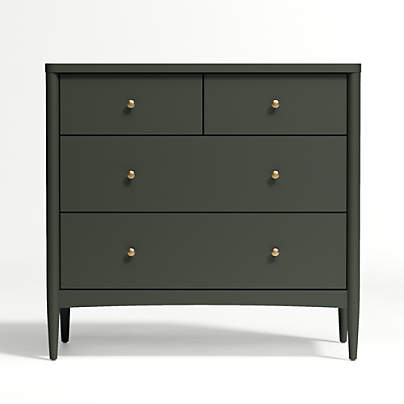 Hampshire Olive Green Wood 4-Drawer Kids Dresser